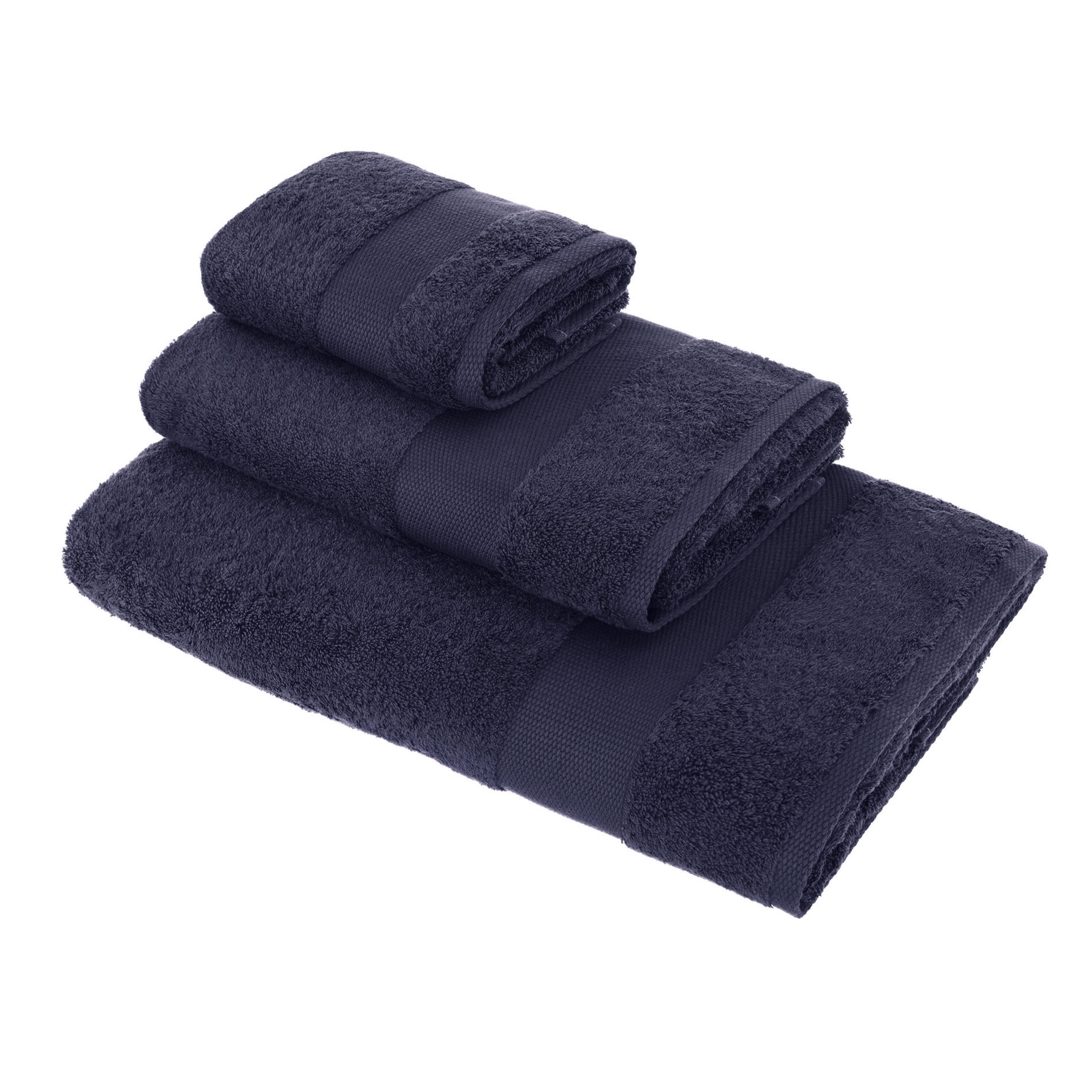 Asciugamano spugna di puro cotone Zefiro, Blu scuro, large image number 0