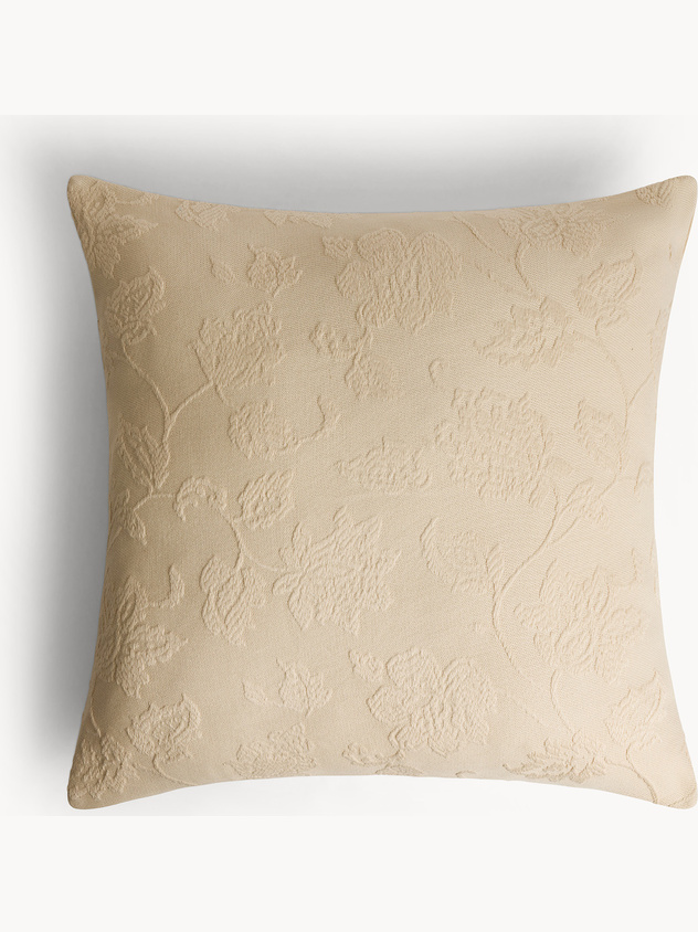 Cuscino 50x50 cm in puro cotone jacquard con motivo floreale