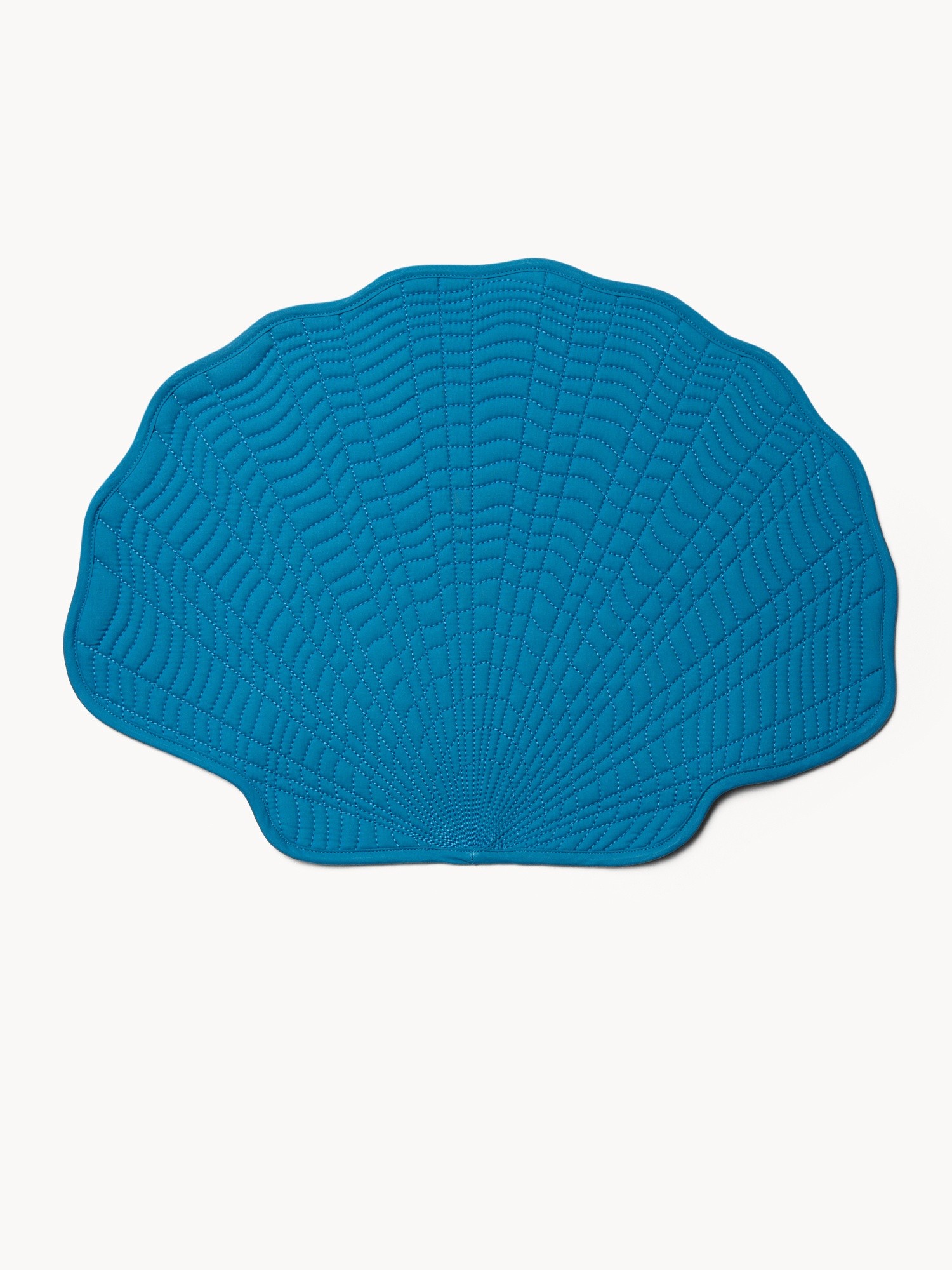 Quilted Cotton Placemat in the Shape of a Shell - Introductory Price, Blue, large image number 0
