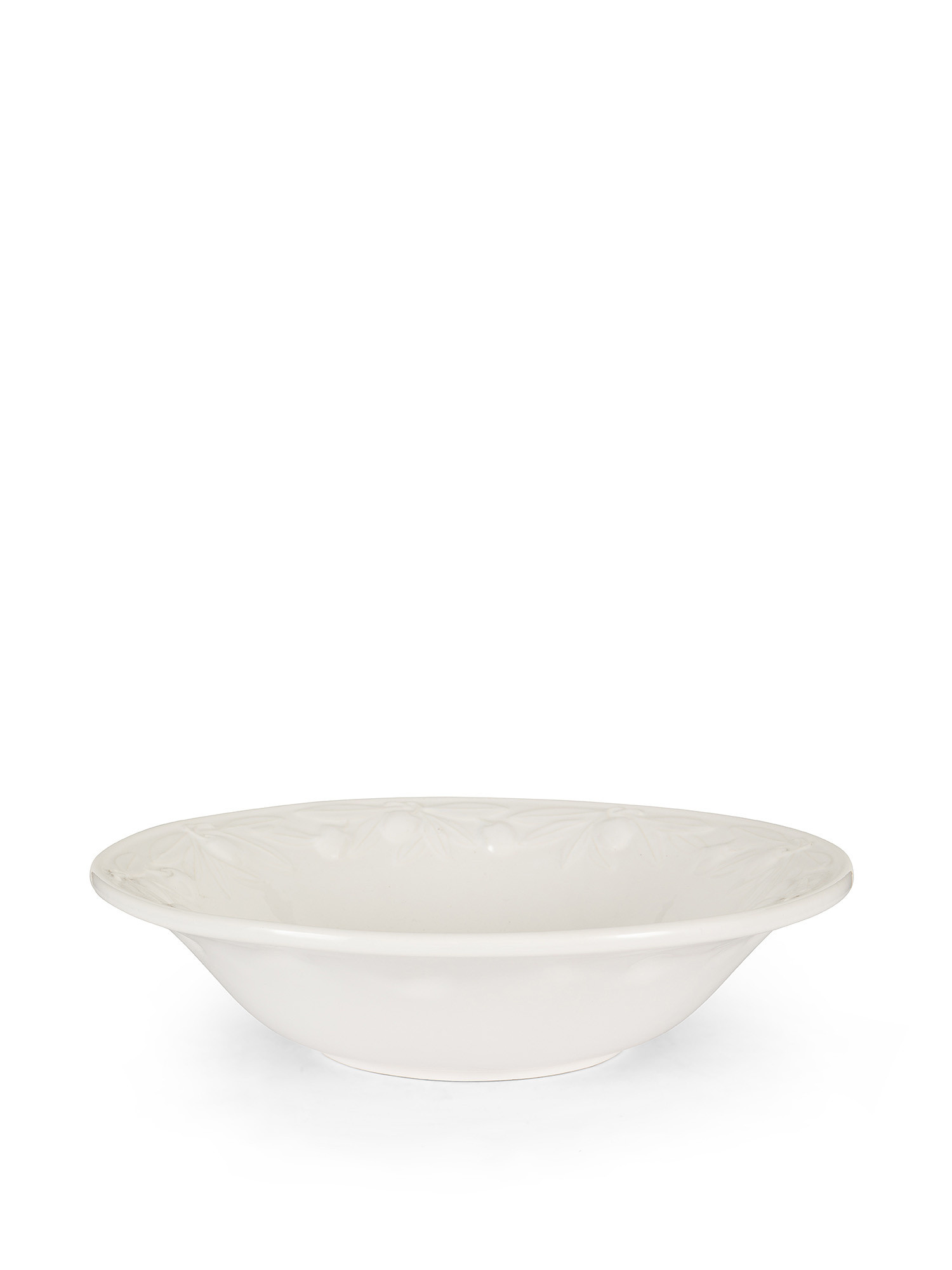 Coppa ceramica dettaglio olive, Bianco, large image number 0