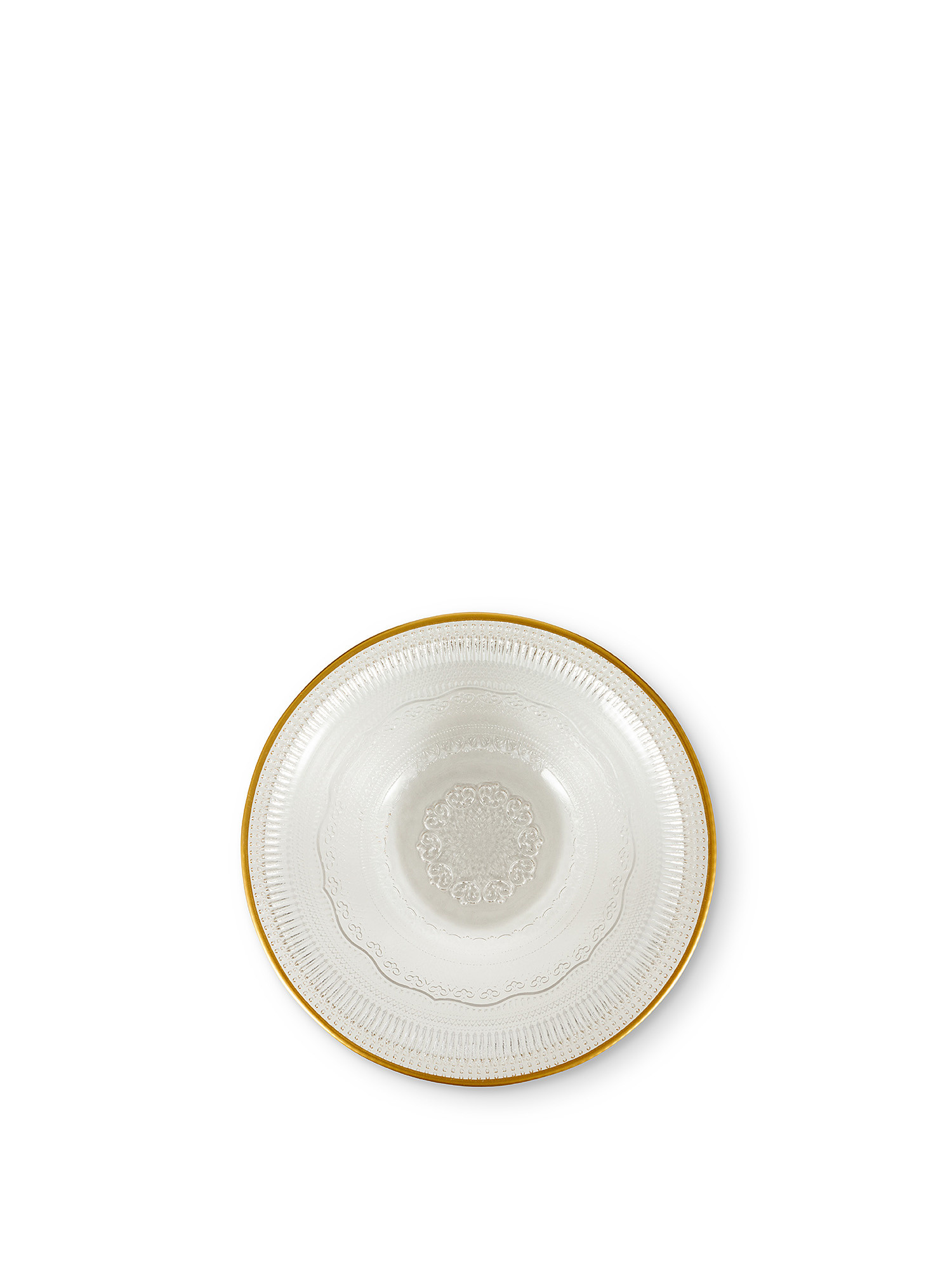 Glass bowl with gold edge, Transparent, large image number 1