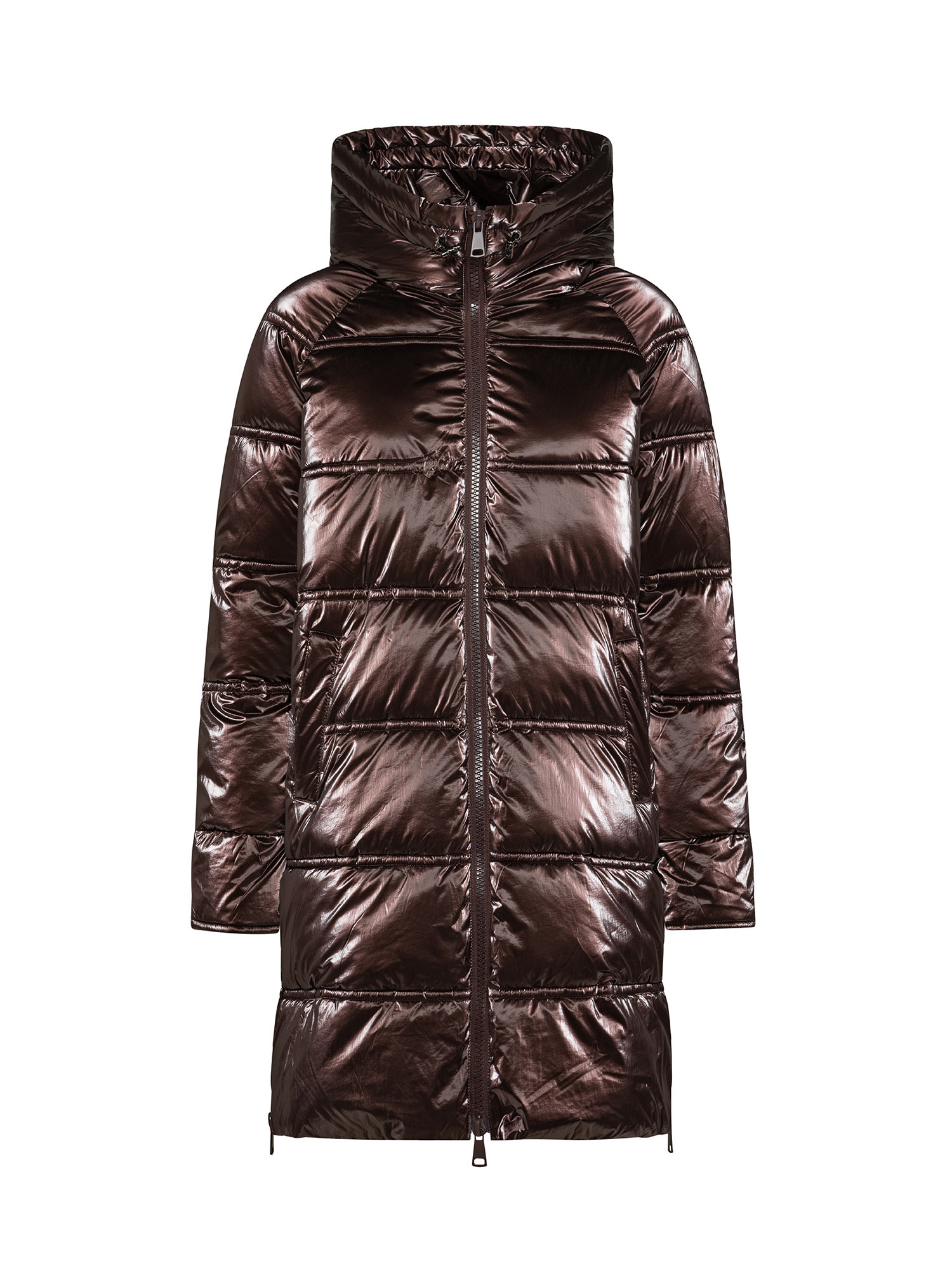 Koan - Shiny down jacket, Brown, large image number 0