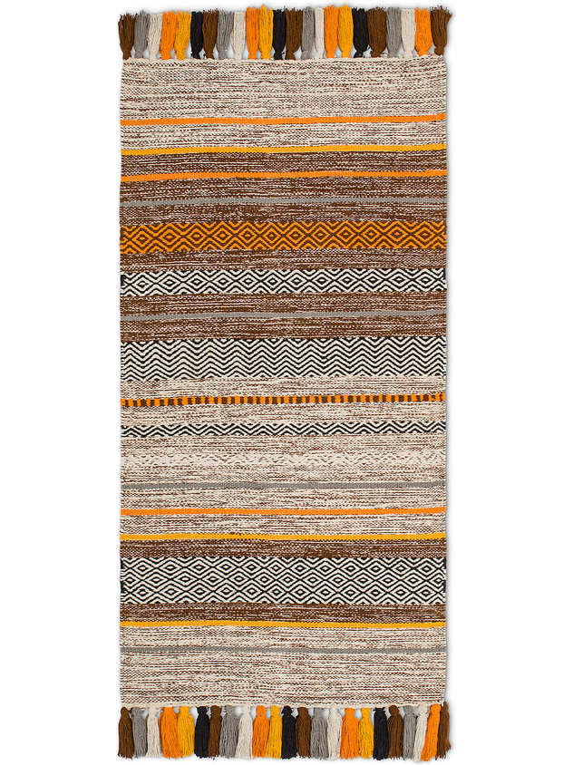 Geometric pattern cotton kitchen rug