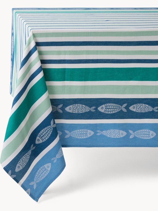 Jacquard Tablecloth with Marine Border - Introductory Price