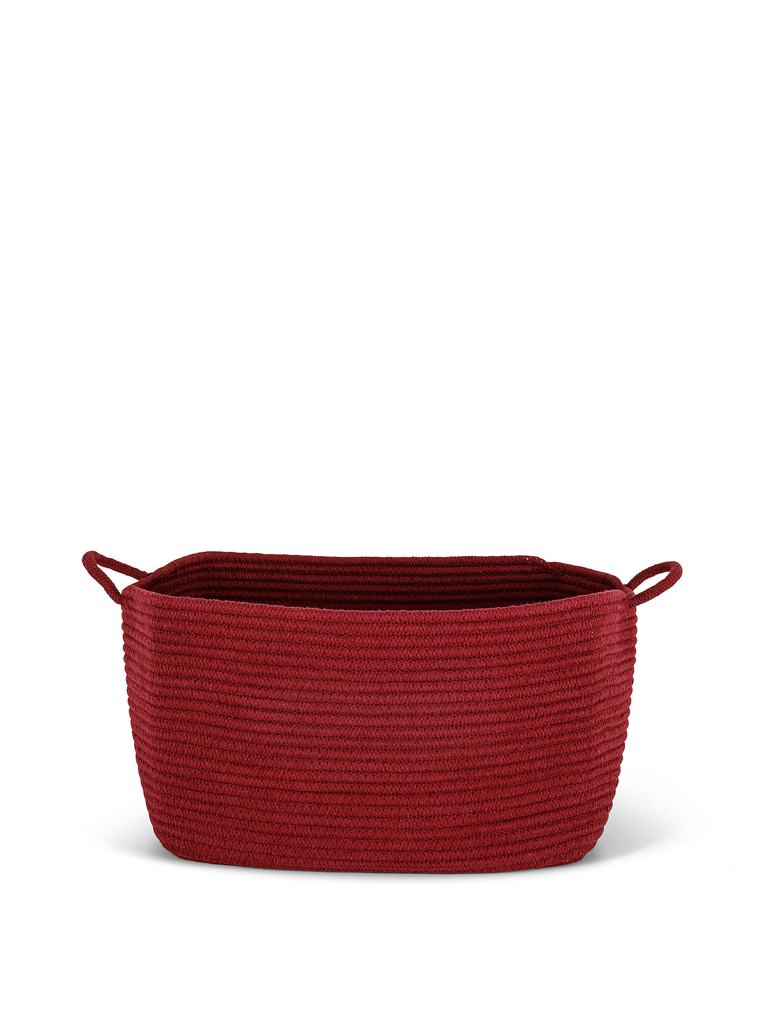 Handmade cotton rope basket, Red, large image number 0