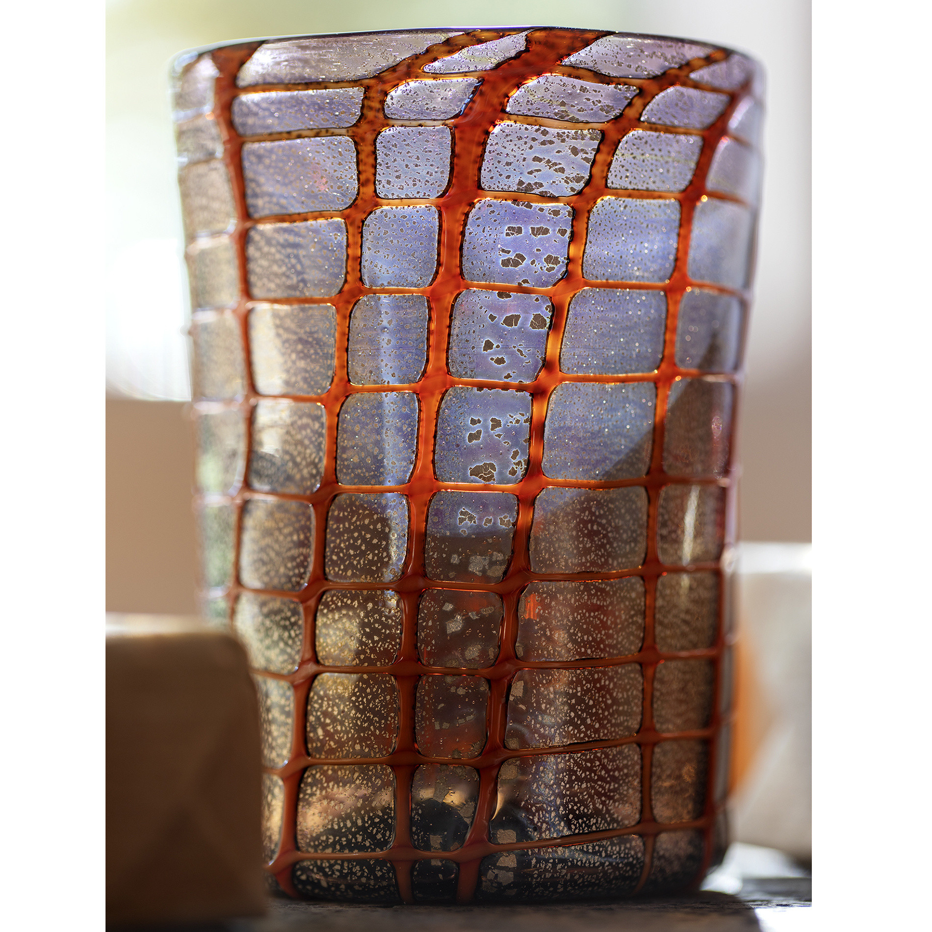 Bicchiere vetro di Murano decoro a rete, Multicolor, large image number 2