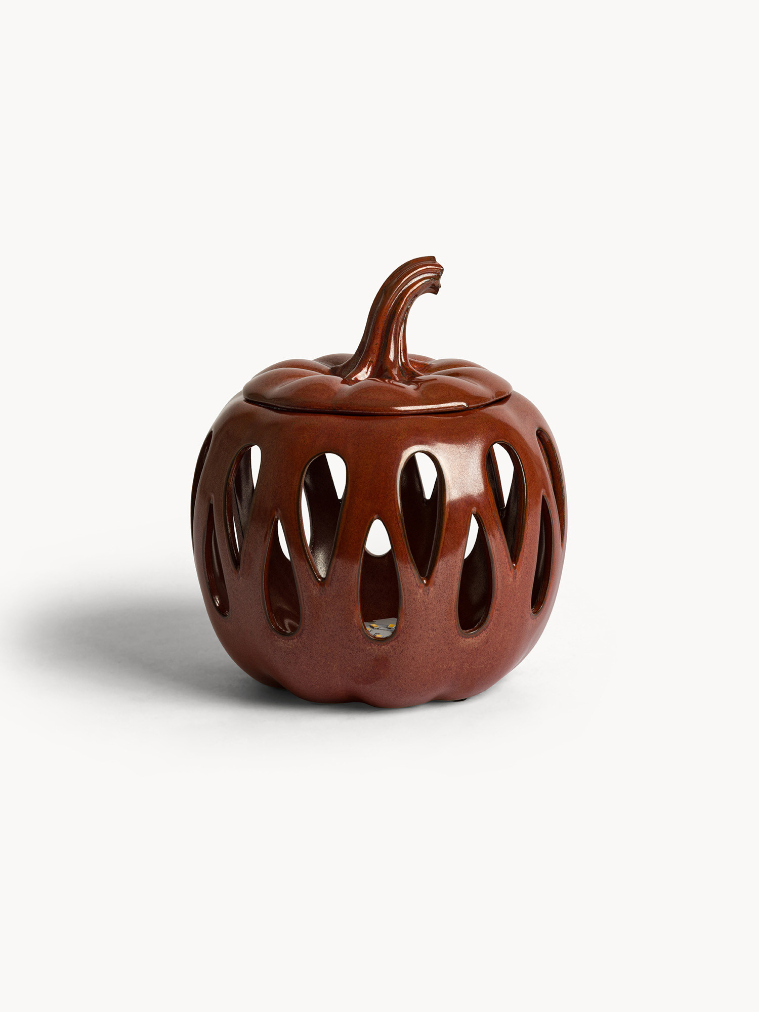 Ceramic decoration with LED light, Brown, large image number 0
