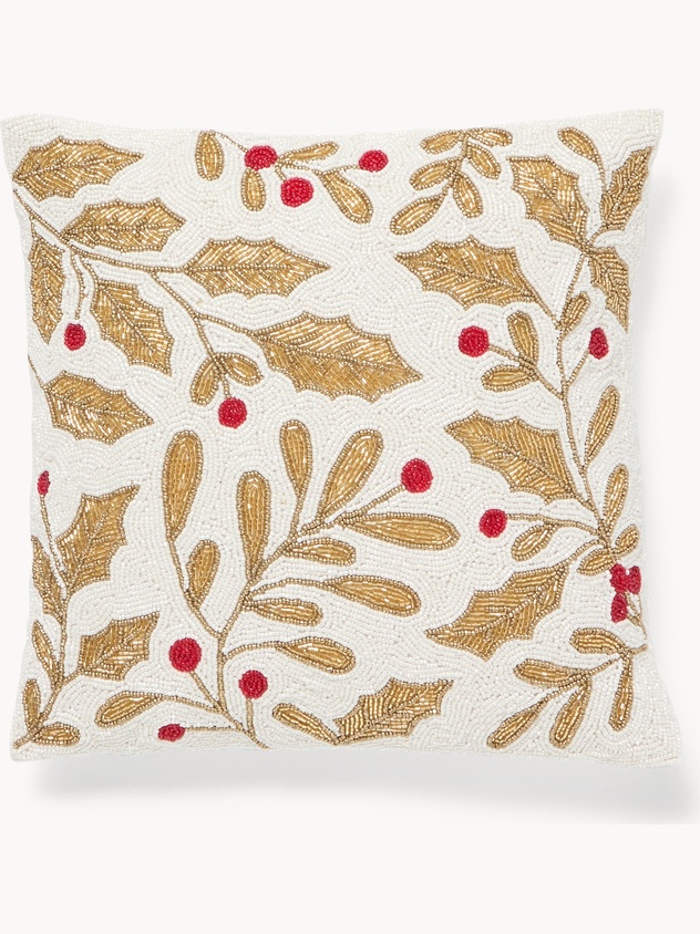 Holly pillow with beads