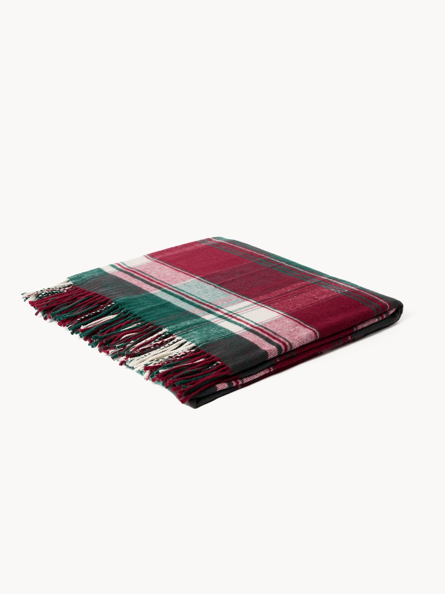 Cotton-blend throw,made in Italy, Bianco/Verde/Rosso, large image number 0