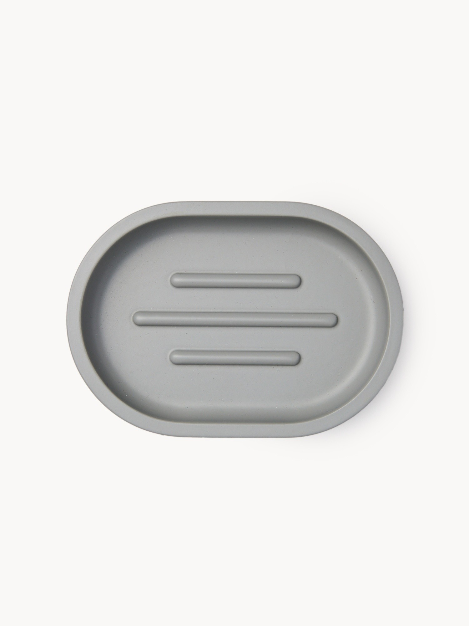 Solid color polyresin soap dish, Grey, large image number 0