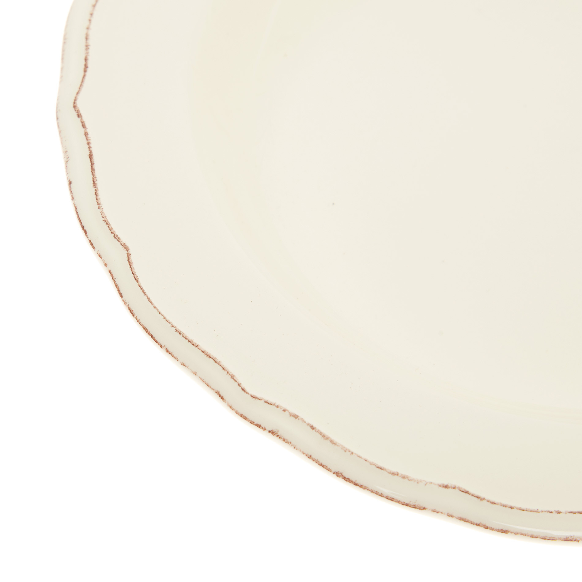 Piatto fondo ceramica Dona Maria, Bianco panna, large image number 1