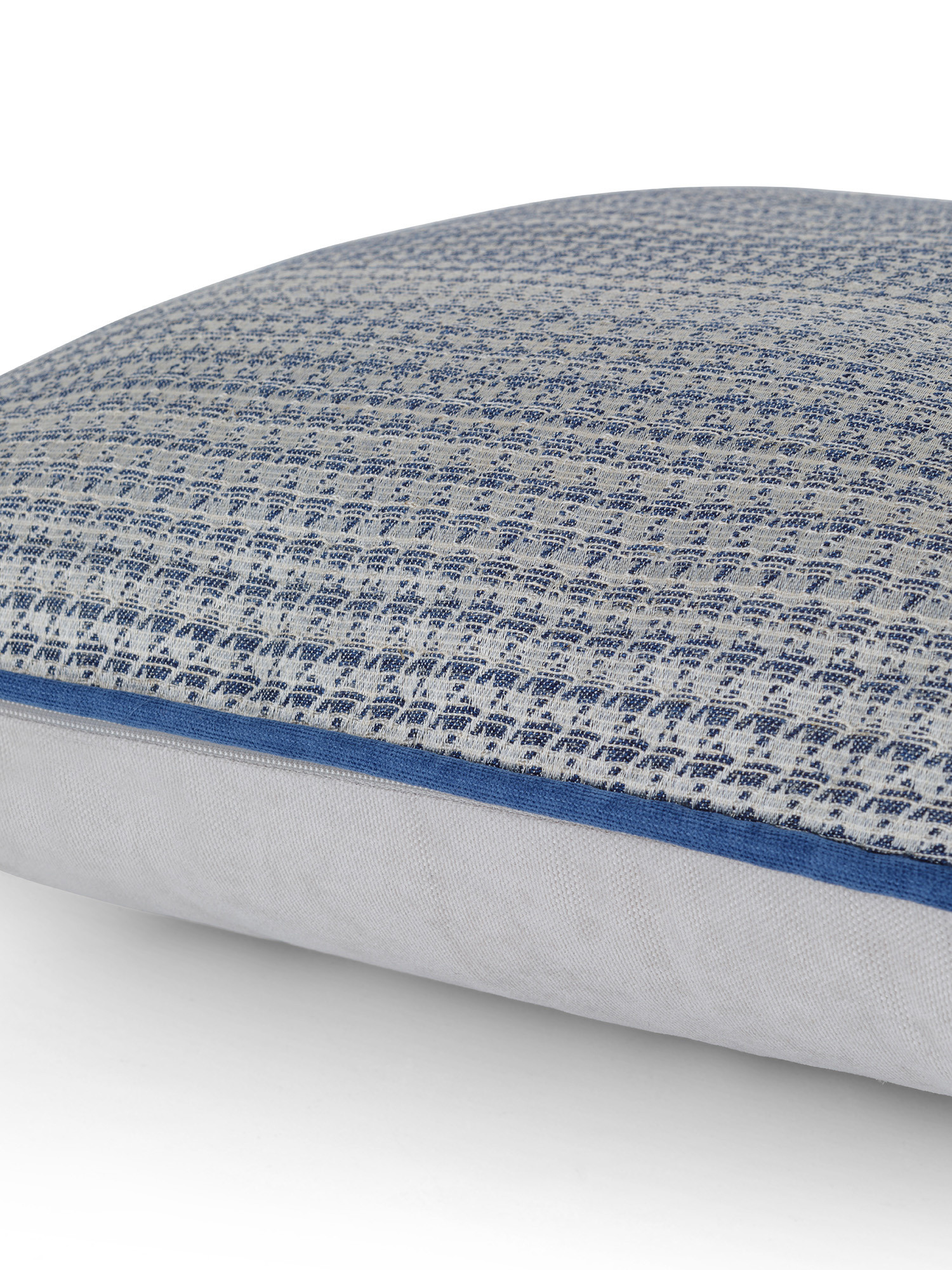 Houndstooth motif jacquard fabric cushion 45x45 cm, Light Grey, large image number 2