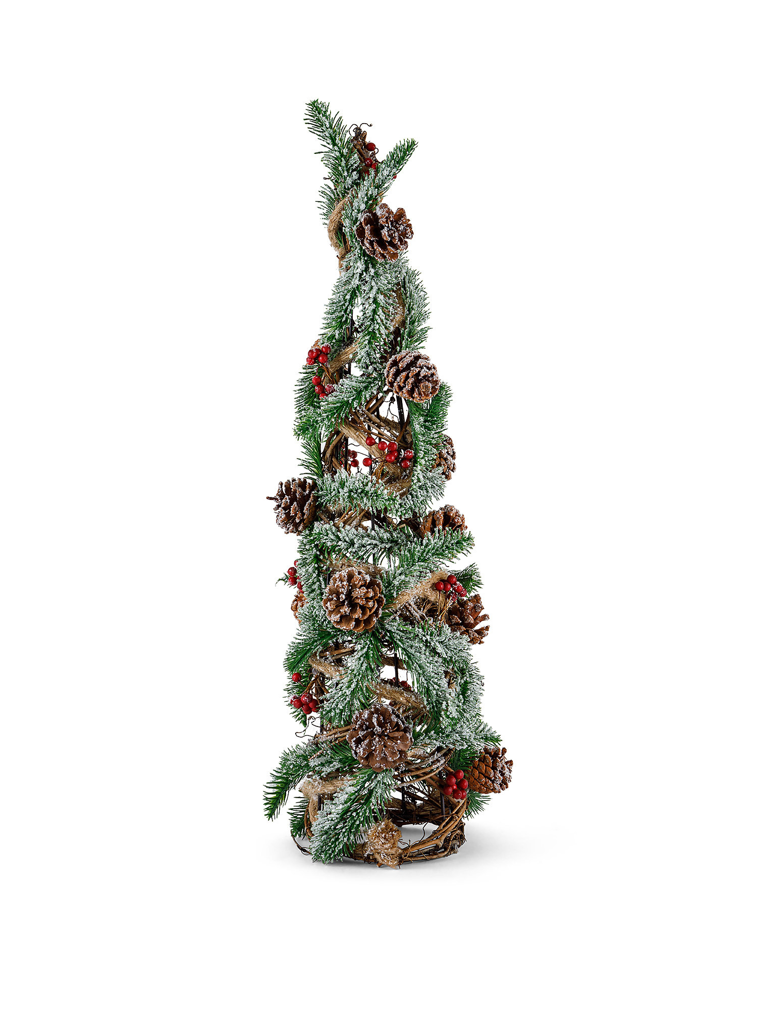 Decorative cone with pine cones and berries, Green, large image number 0