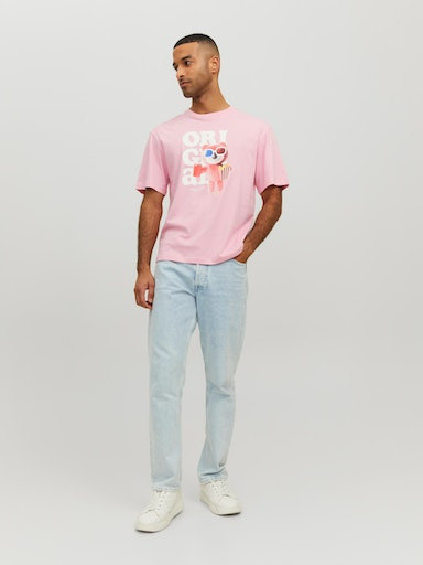 Jack & Jones - T-shirt relaxed fit con stampa, Rosa, large image number 2