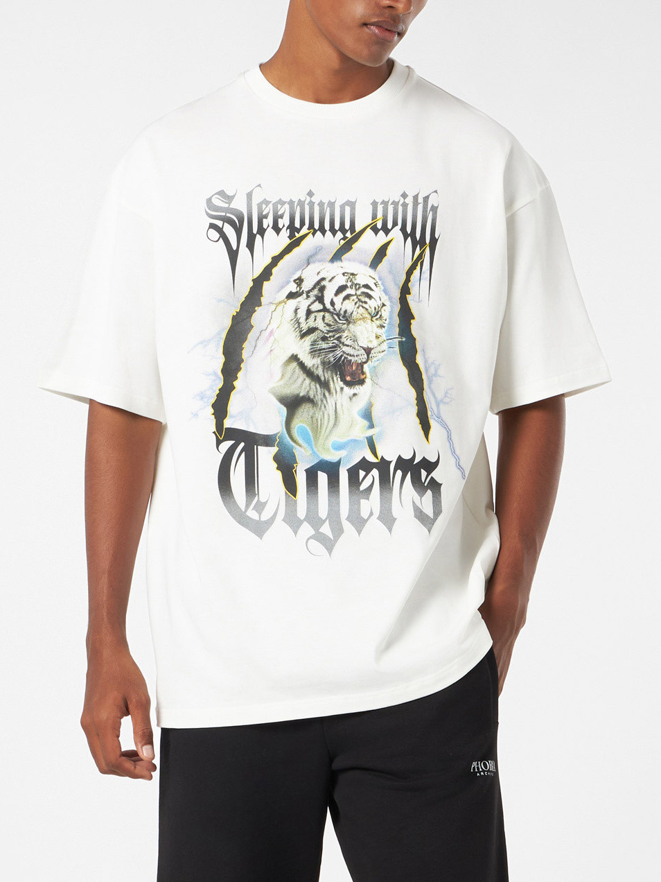 Phobia - Emis Killa T-shirt Sleeping with tigers, Bianco, large image number 1