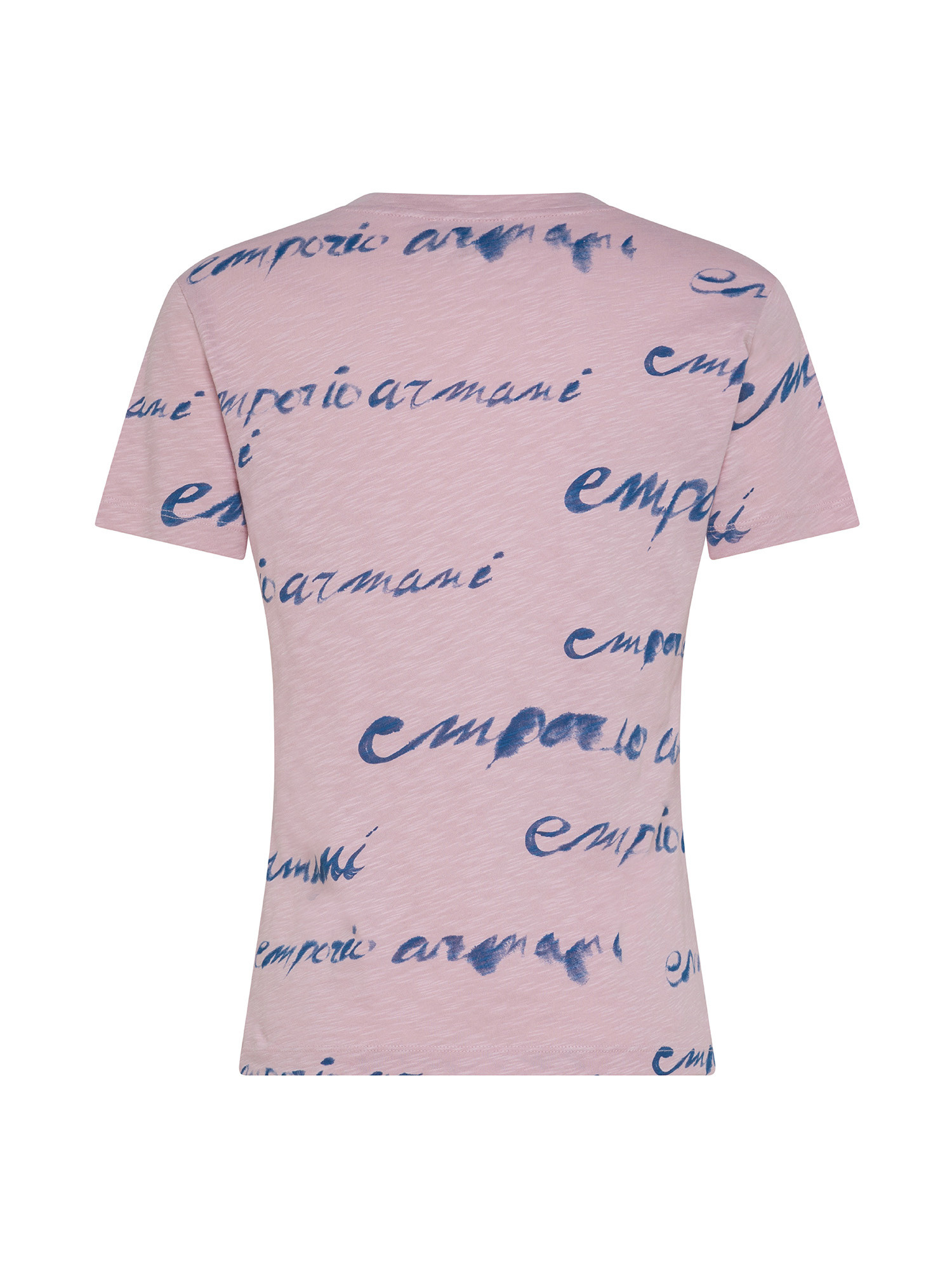 Emporio Armani - T-shirt in cotone con scritta logo, Rosa, large image number 1