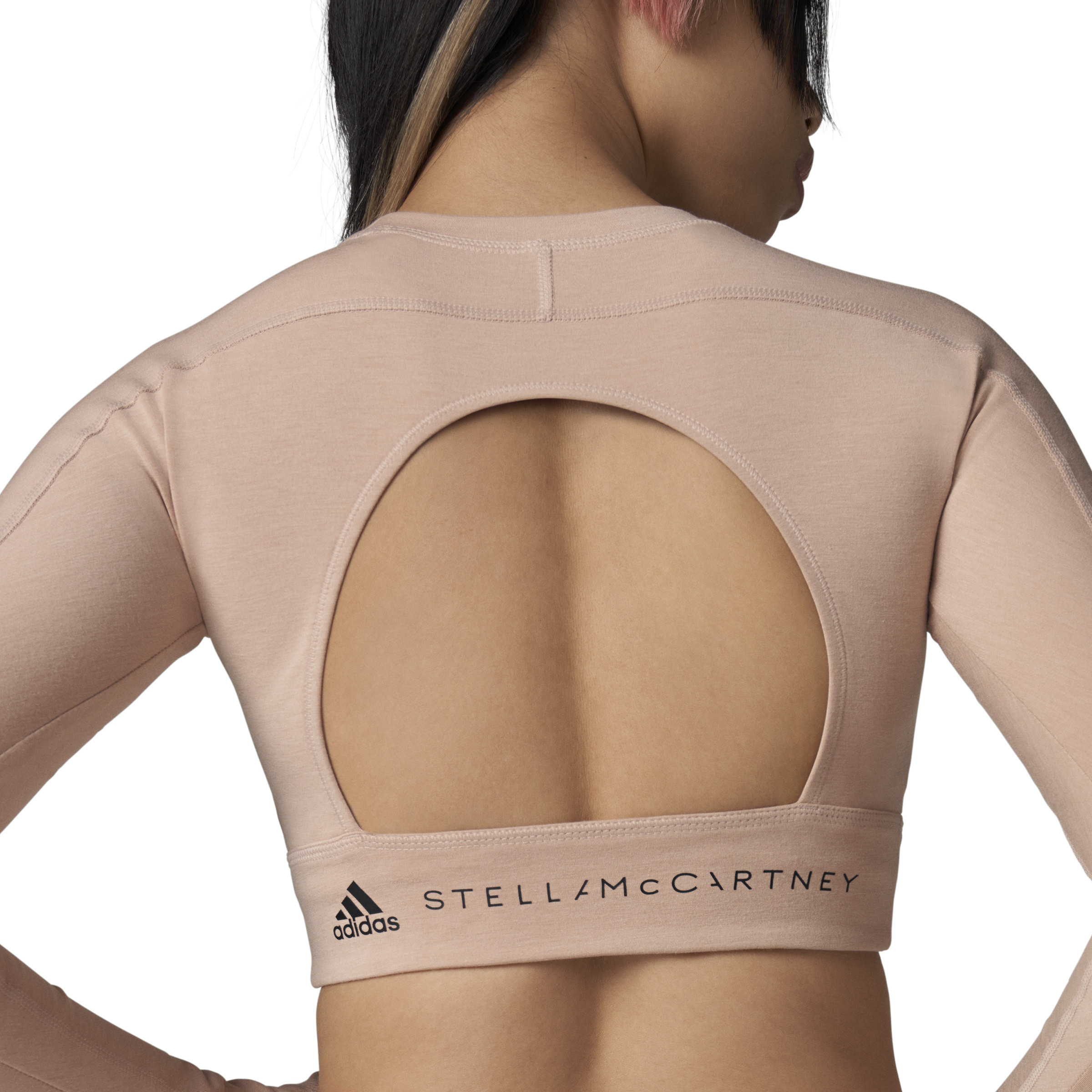 Crop-top a maniche lunghe adidas by Stella Mccartney, Nude, large image number 13