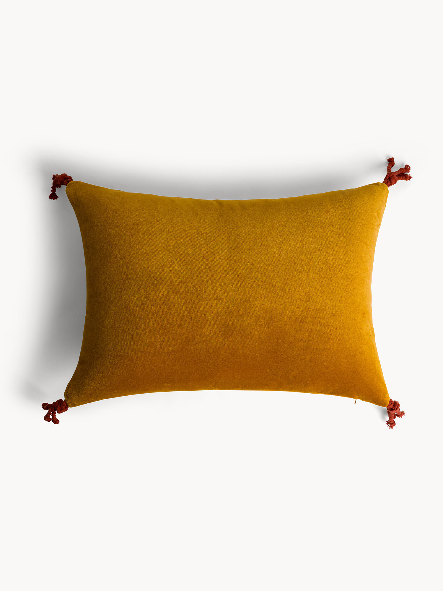 35x50 cm velvet pillow with appliques, Ocra Yellow, large image number 1