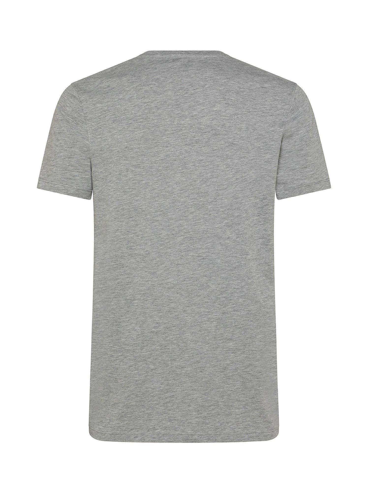 Luca D'Altieri - T-shirt scollo a V cotone supima, Grigio, large