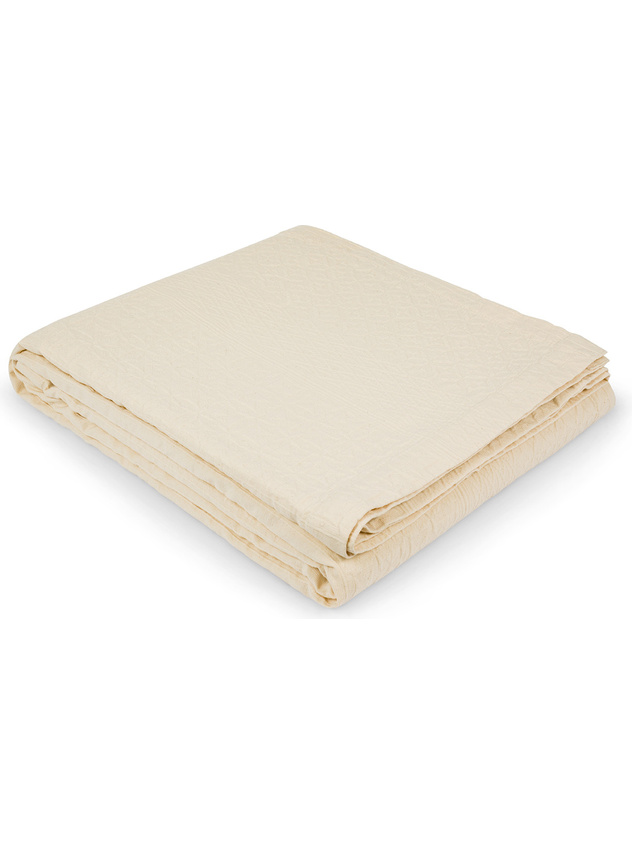 Washed yarn-dyed cotton bedspread with embossed decoration Portofino