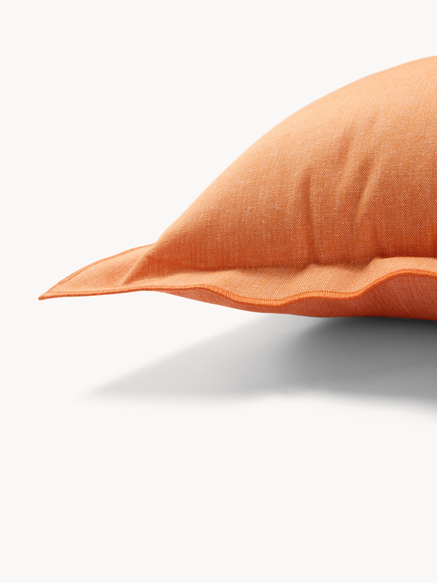 Chambray Cotton Pillow 35x50cm - Introductory Price, Orange, large image number 2