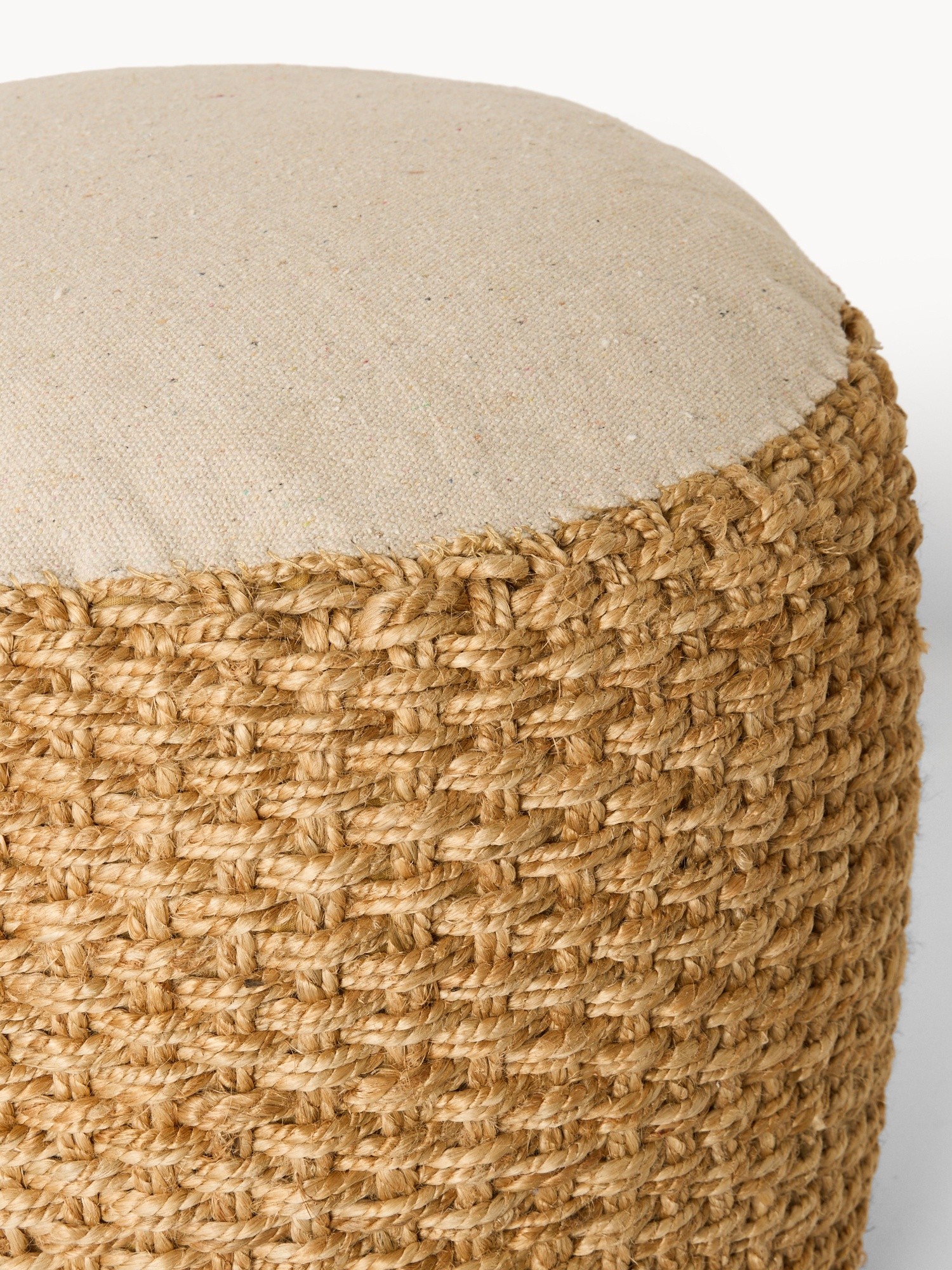 Natural jute pouf, Natural, large image number 0