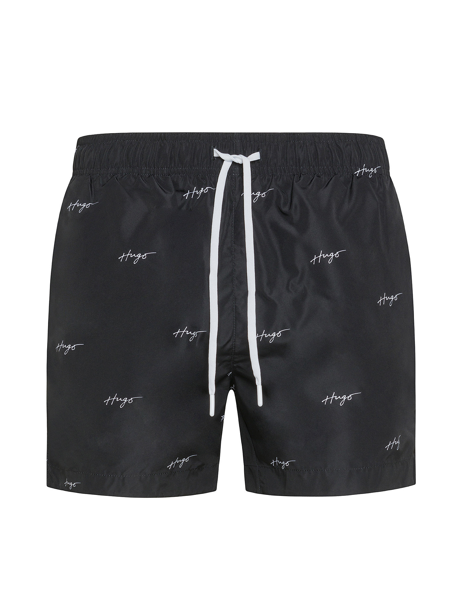 Hugo - Swim boxer in recycled fabric with logo, Black, large image number 0