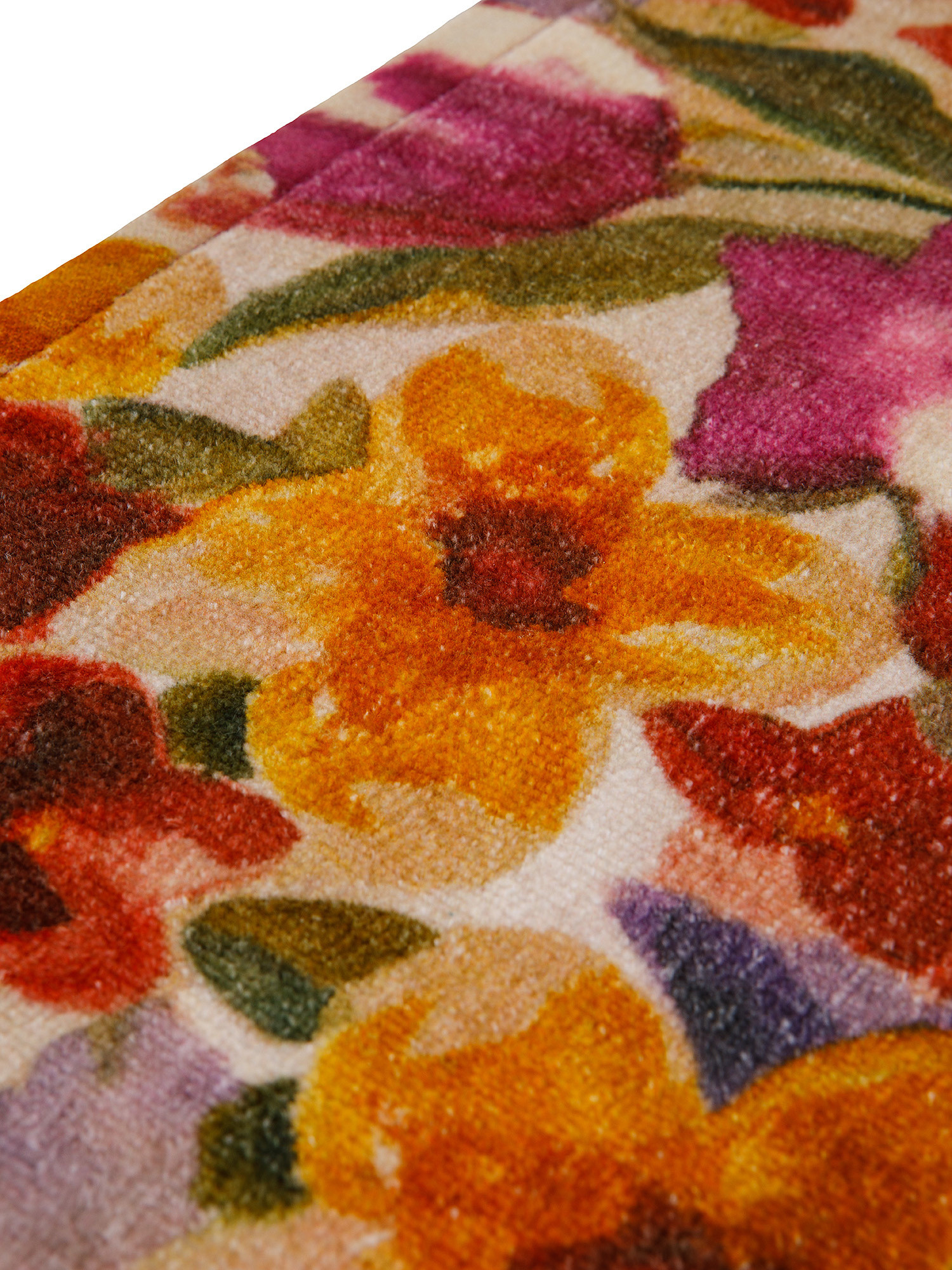 Cotton velor towel with floral print, Multicolor, large image number 2