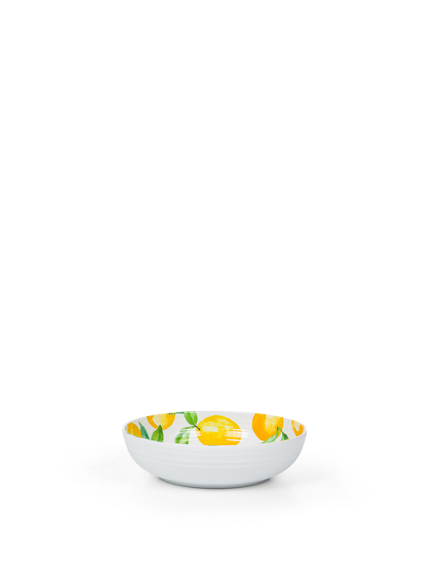 Melamine salad bowl with lemon motif, White, large image number 0