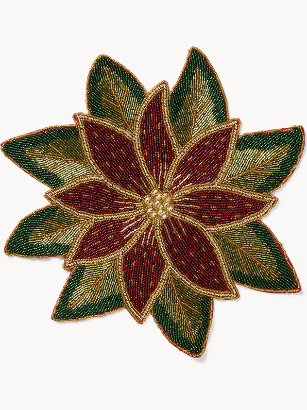 Tovaglietta a fiore con perline