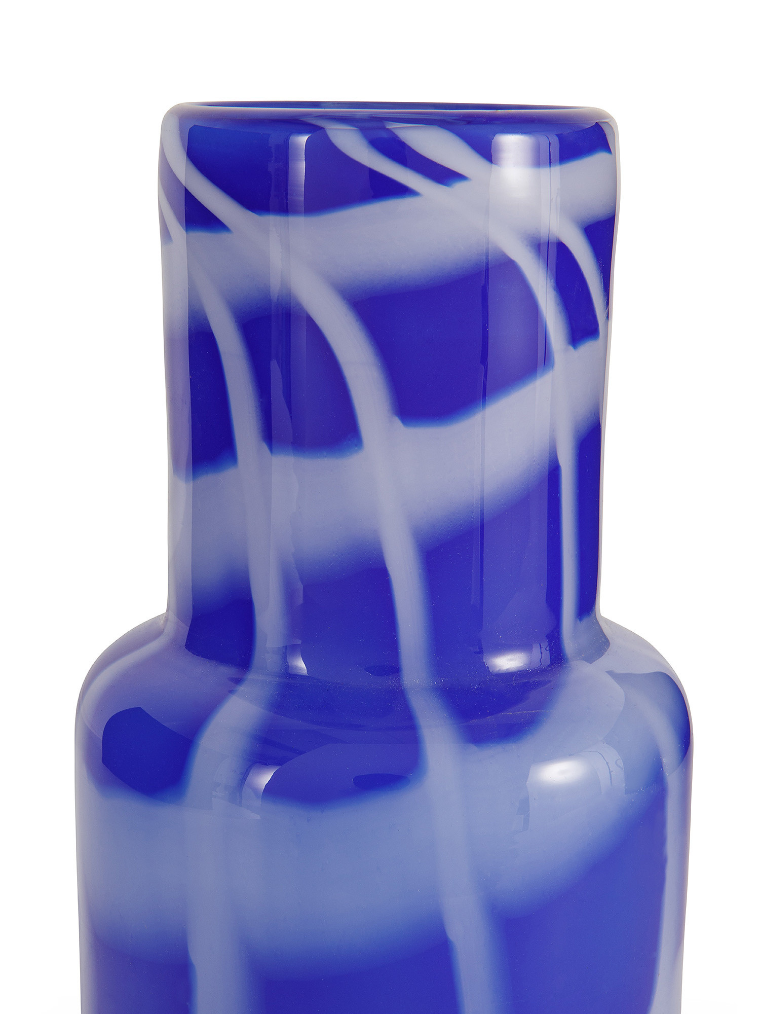 Colored paste glass vase, Blue, large image number 1