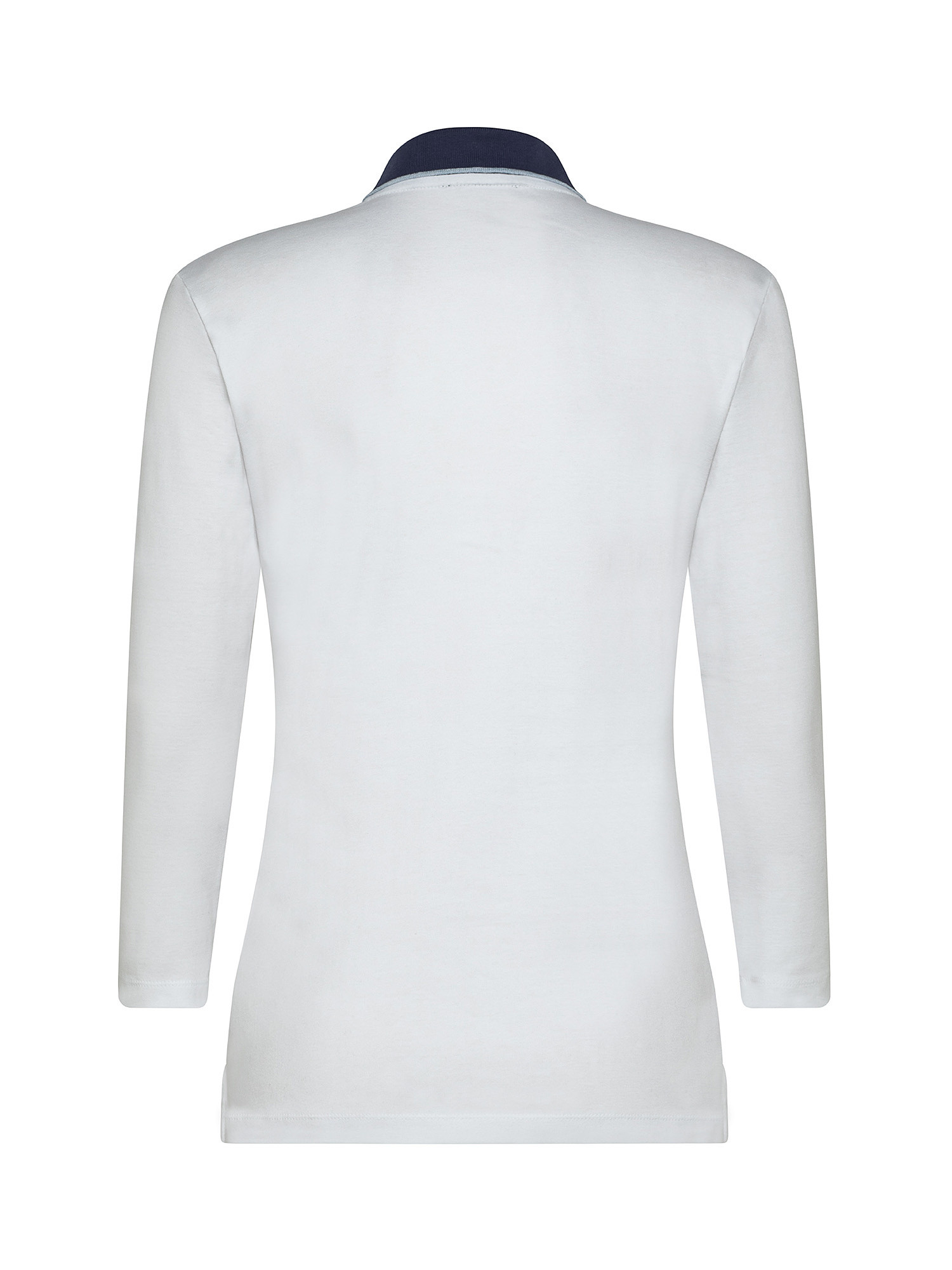 Polo con bottoni gioiello, Bianco, large image number 1