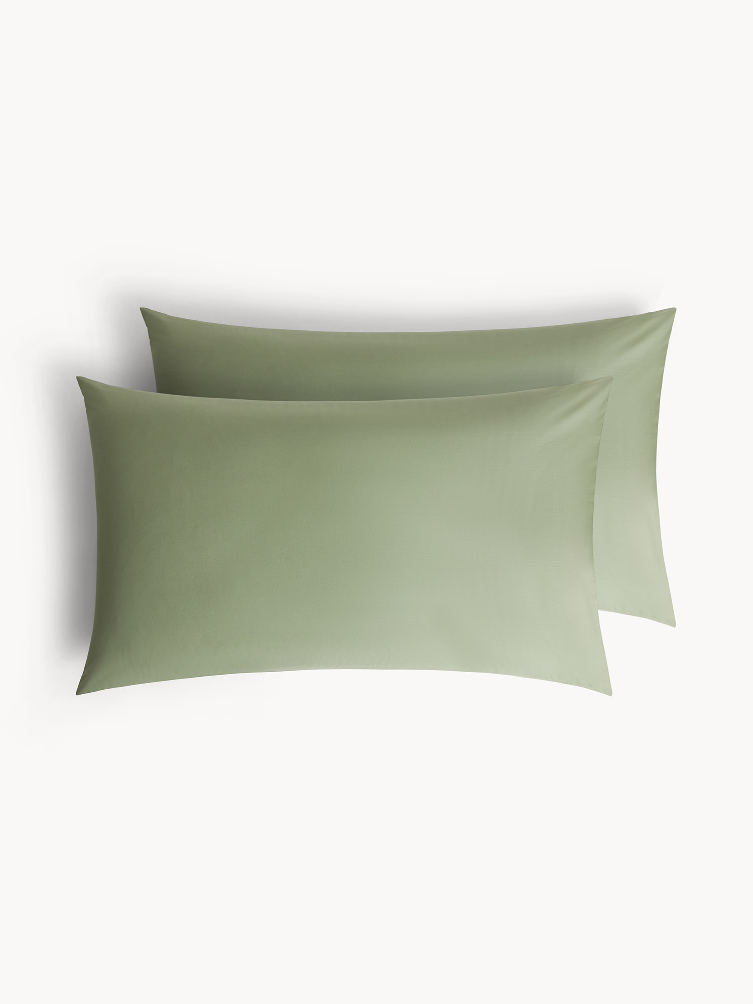 Set of 2 pure cotton solid color pillowcases, Green, large image number 0