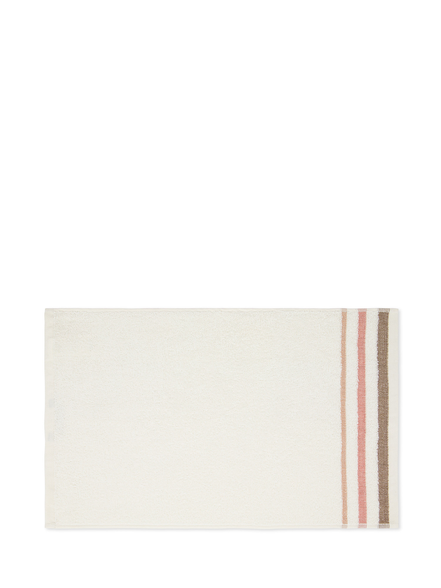 Asciugamano in spugna di cotone con bordo jacquard goffrato, Marrone, large image number 1