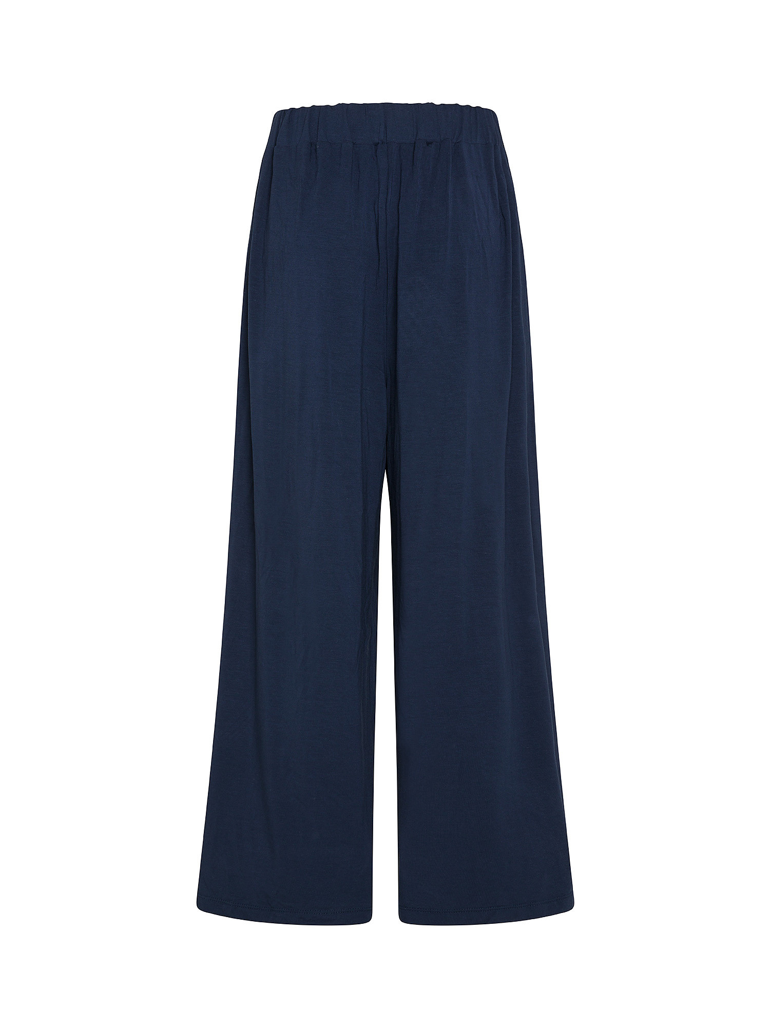 Solid color bamboo viscose trousers, Blue, large image number 1