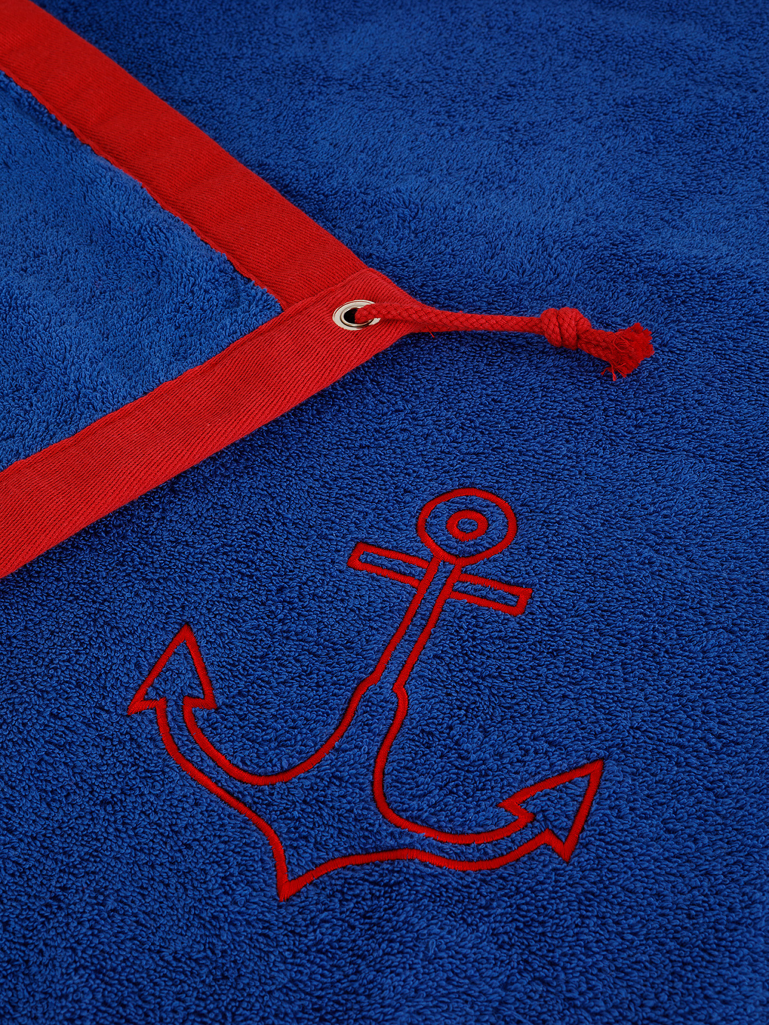 Terry cotton beach towel with anchor embroidery, Blue, large image number 1