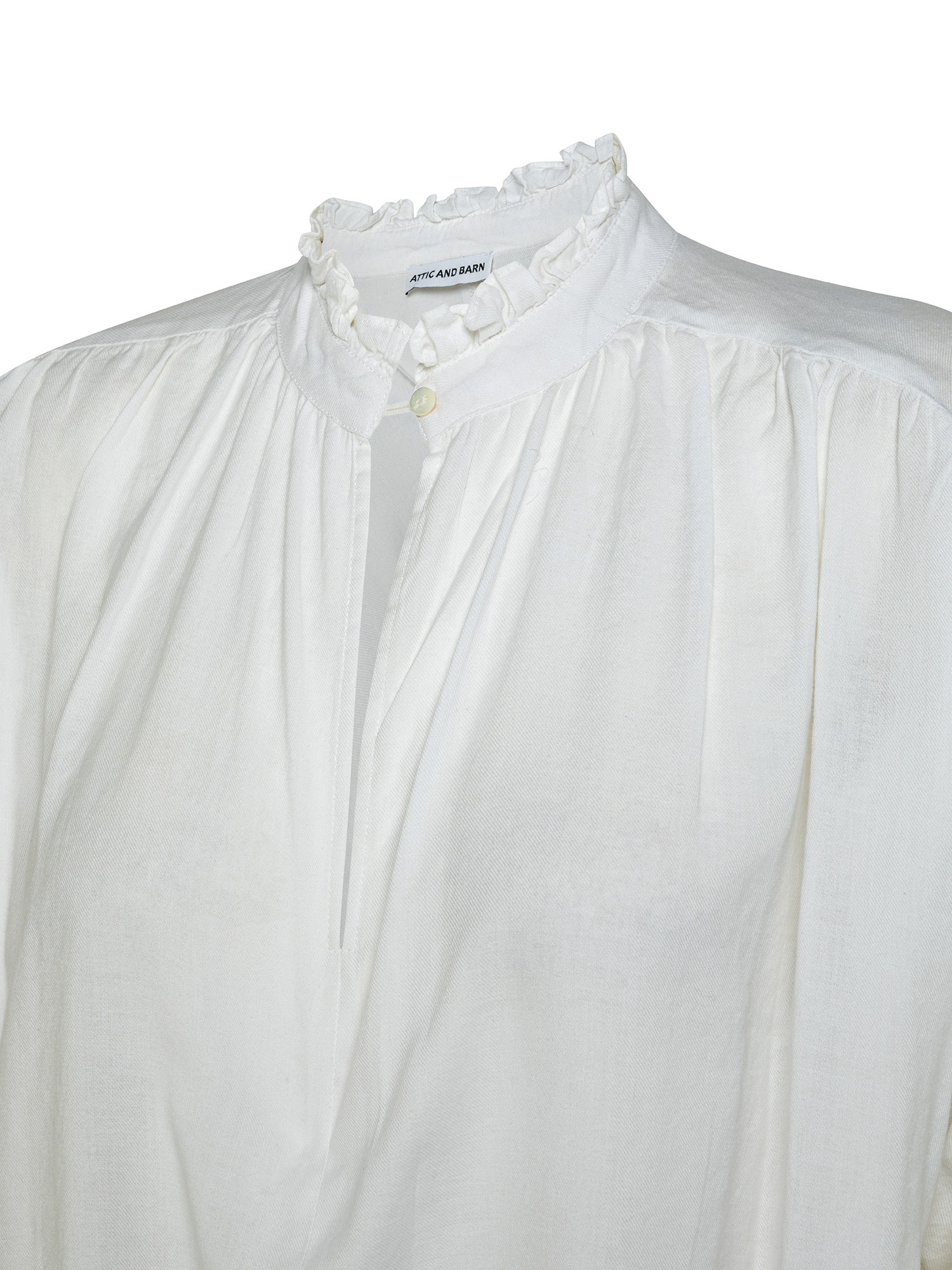Blusa in cotone con maniche lunghe, Bianco, large image number 2