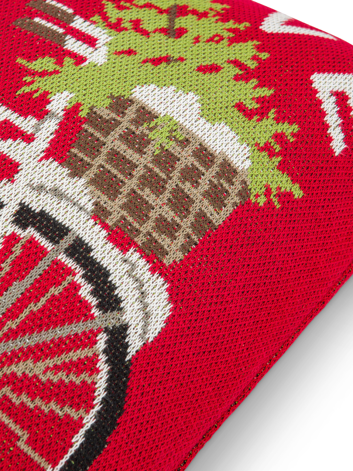 Jacquard knitted cushion 45x45cm, Red, large image number 1