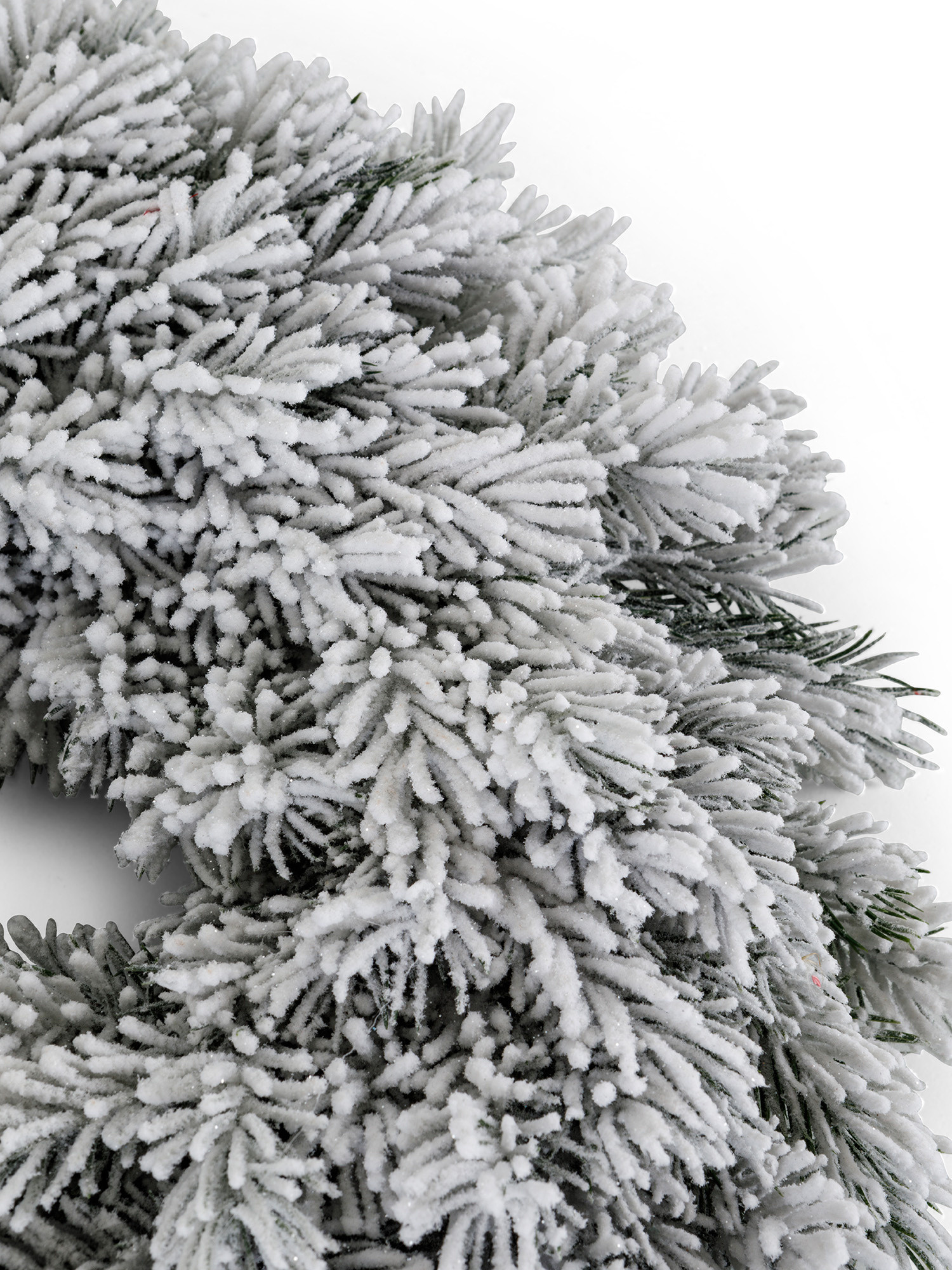 Corona di pino rivestita con neve artificiale, Bianco, large image number 1
