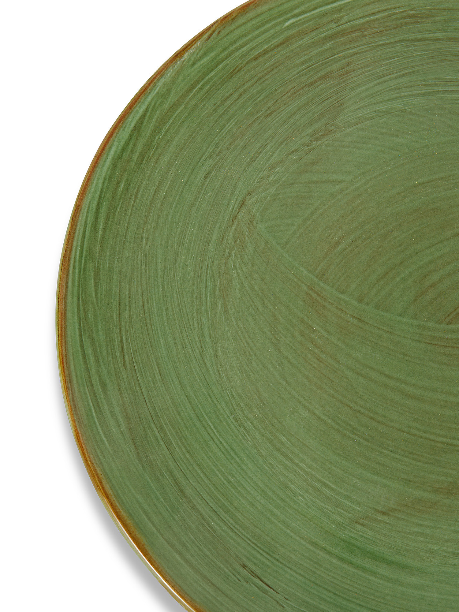 Ceramic dinner plate by Ceramiche Pugliesi Fratelli Colì, Green, large image number 1