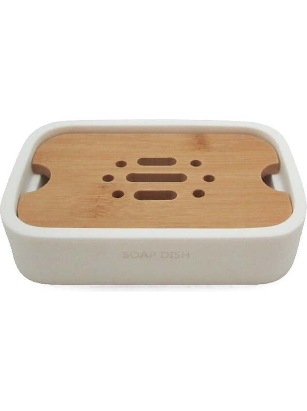 Linea soap dish with bamboo detail