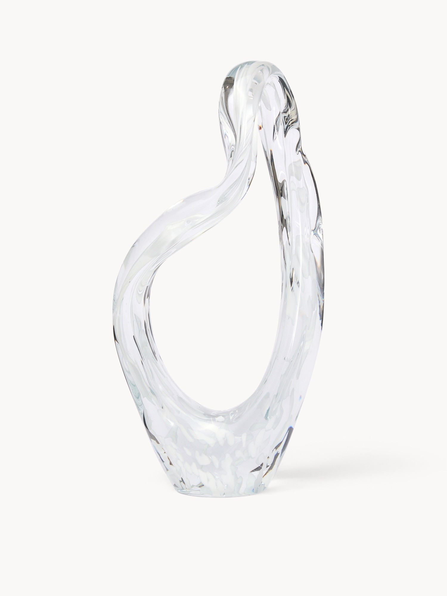 Handmade colored glass ornament, White 1, large image number 0