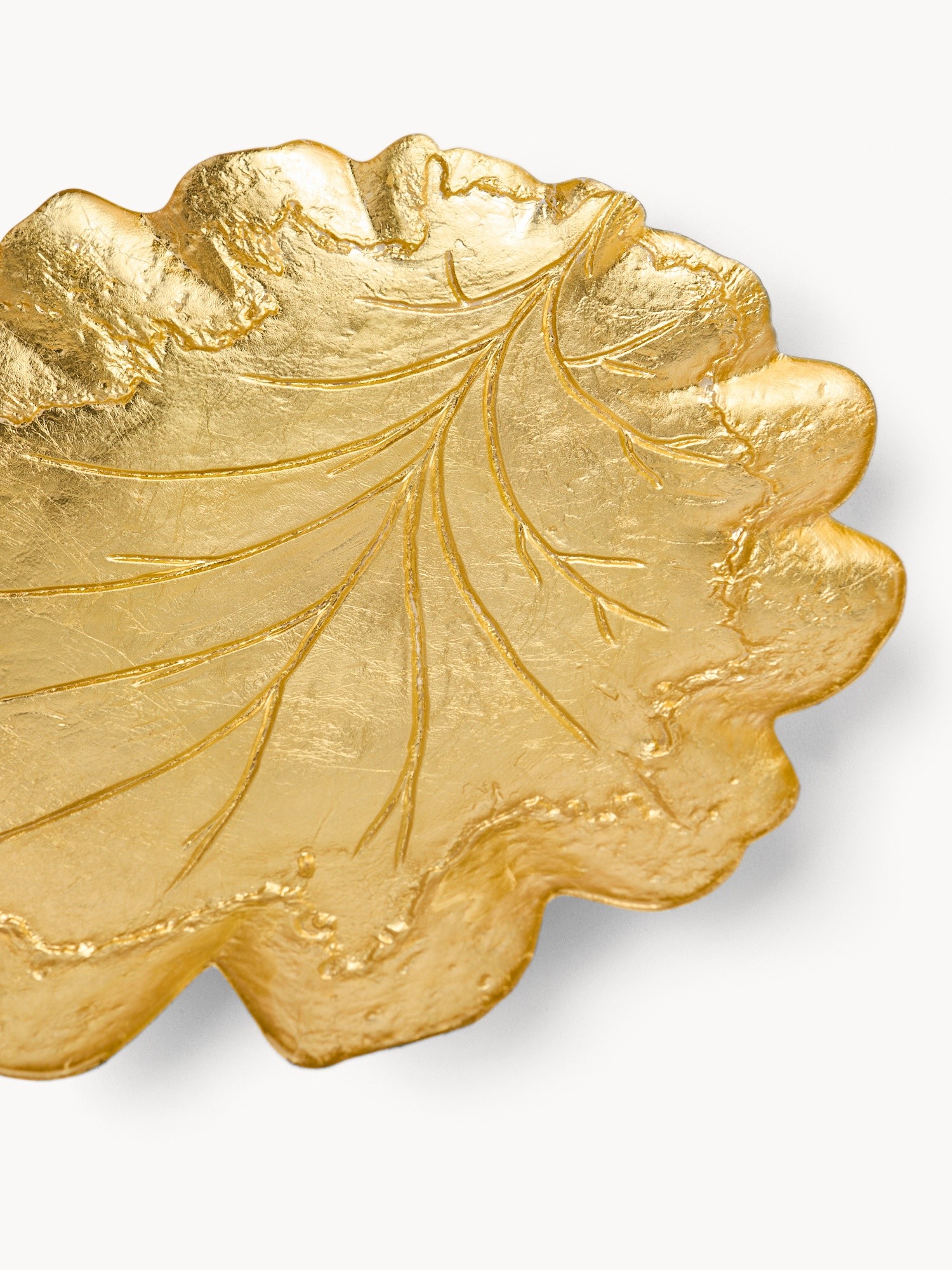 Piatto in vetro a foglia, Oro, large image number 1