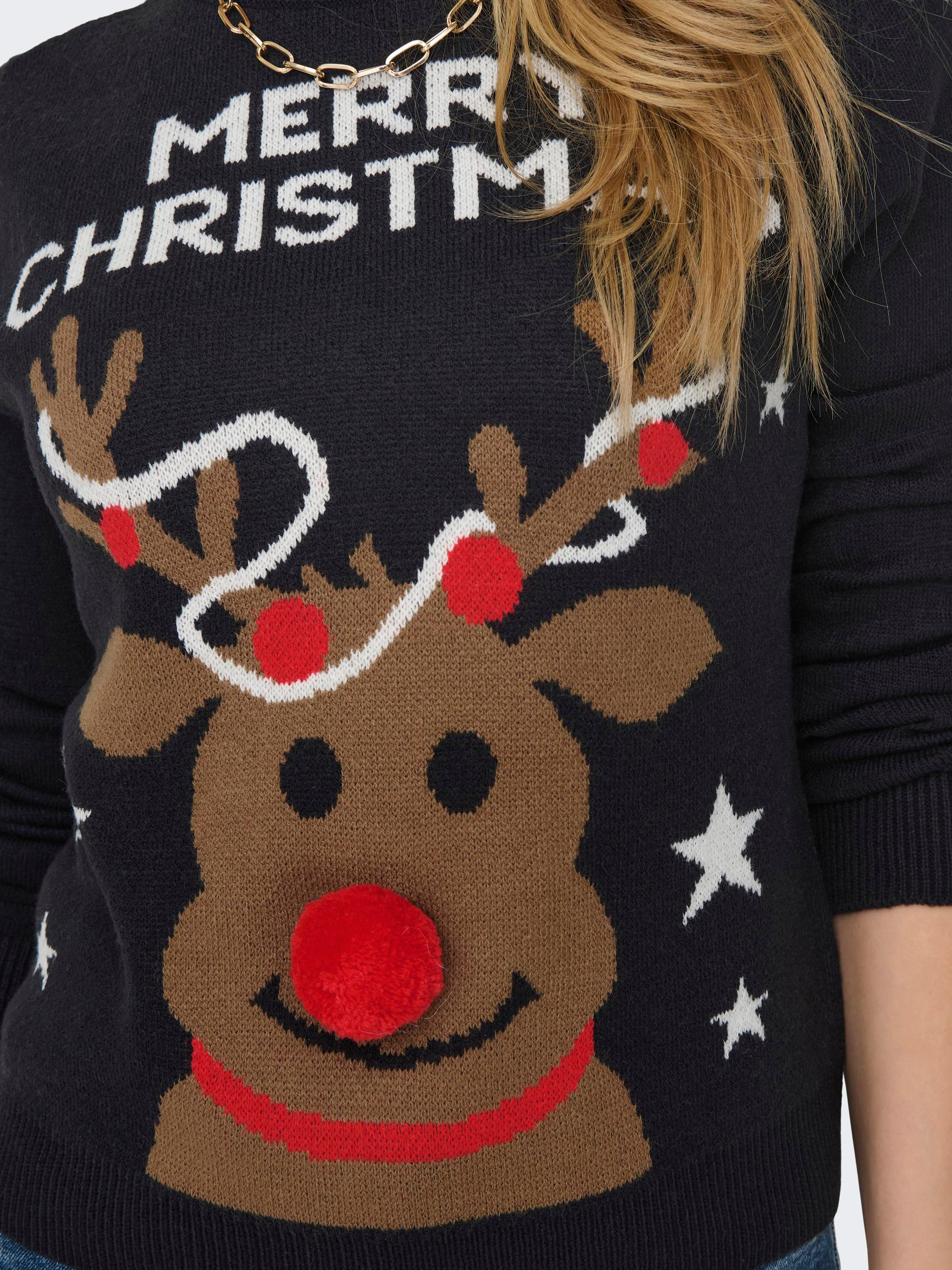 Only - Sweater with Christmas print, Dark Blue, large image number 4