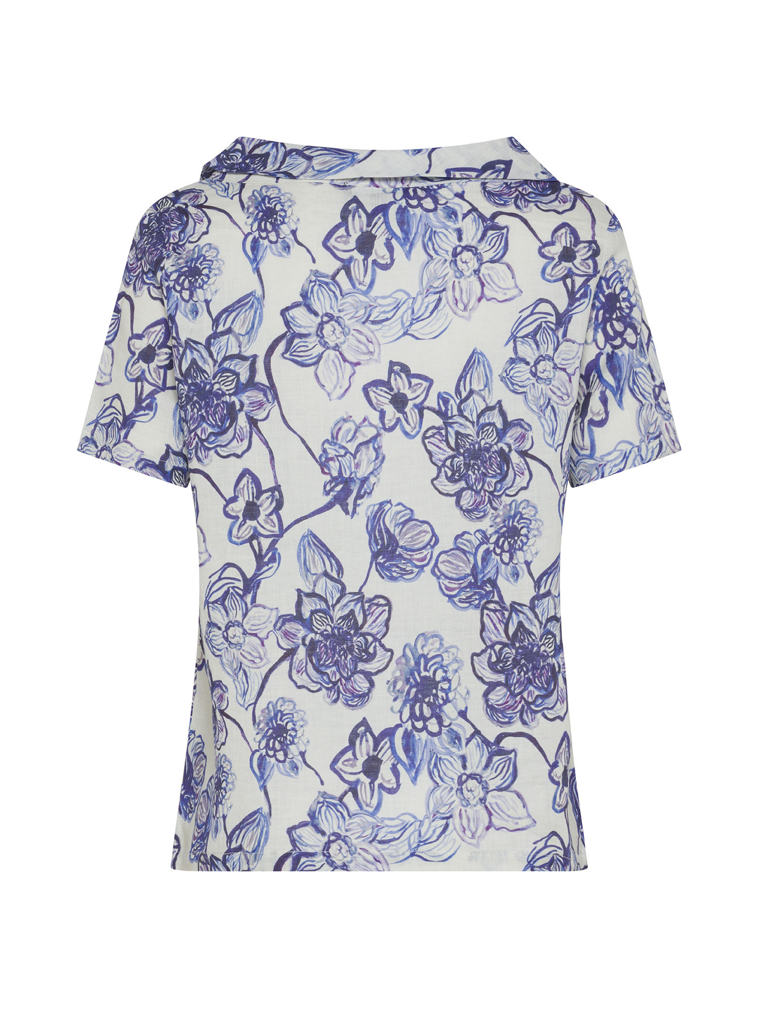 Koan - Pure linen blouse with print, White, large image number 1
