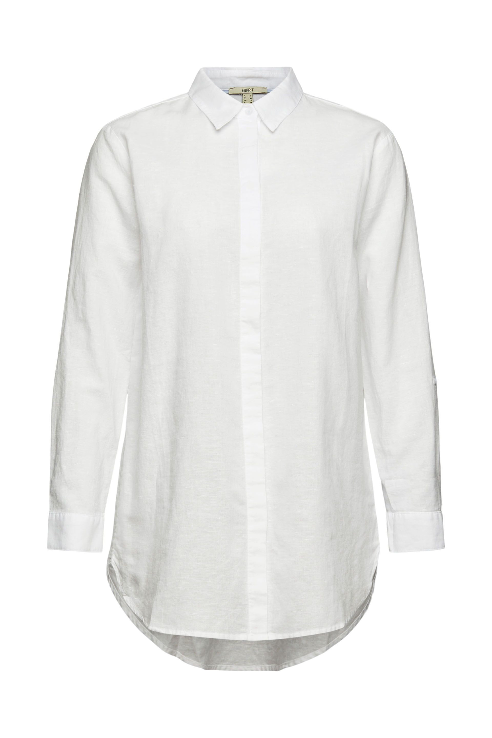 Camicia in misto lino, Bianco, large image number 0