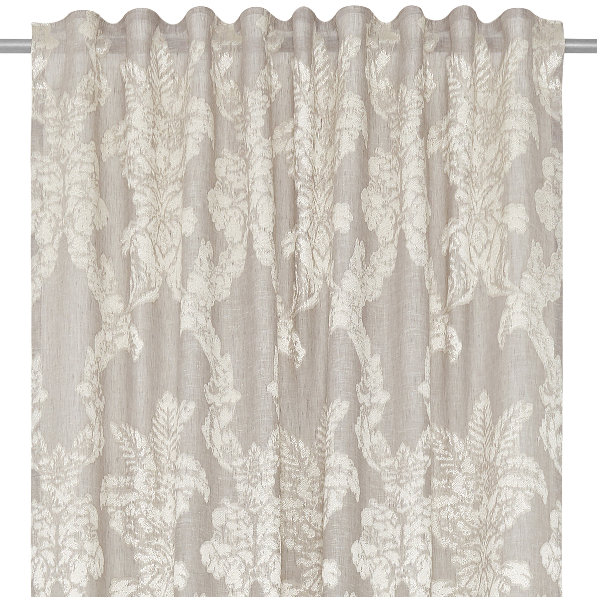 Jacquard curtain with hidden loops, Silver Grey, large image number 2