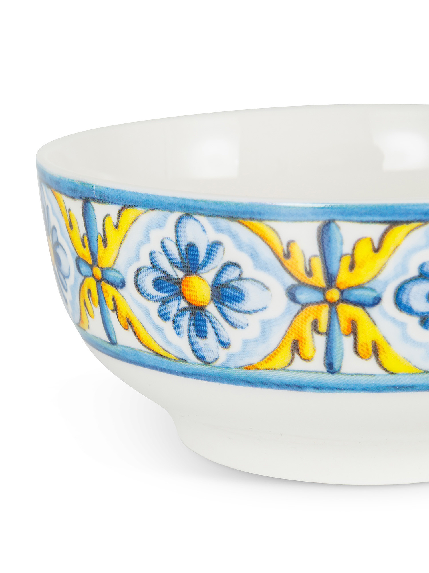 Small bowl in new bone china with lemons motif, White, large image number 1