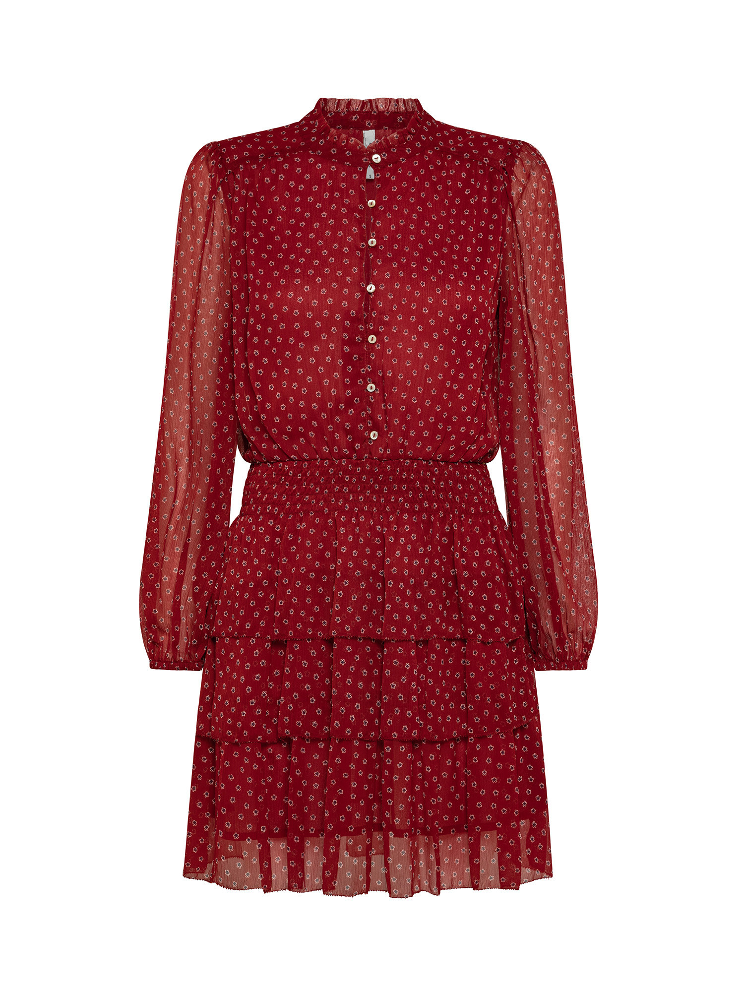 Delia flower print dress, Brick Red, large image number 0