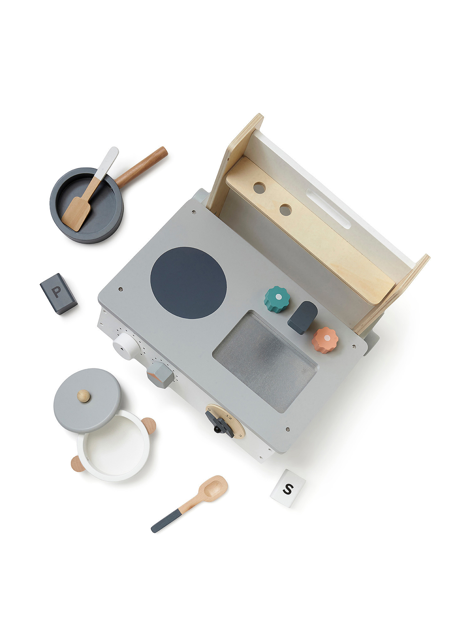 Small wooden toy kitchen, Grey, large image number 2